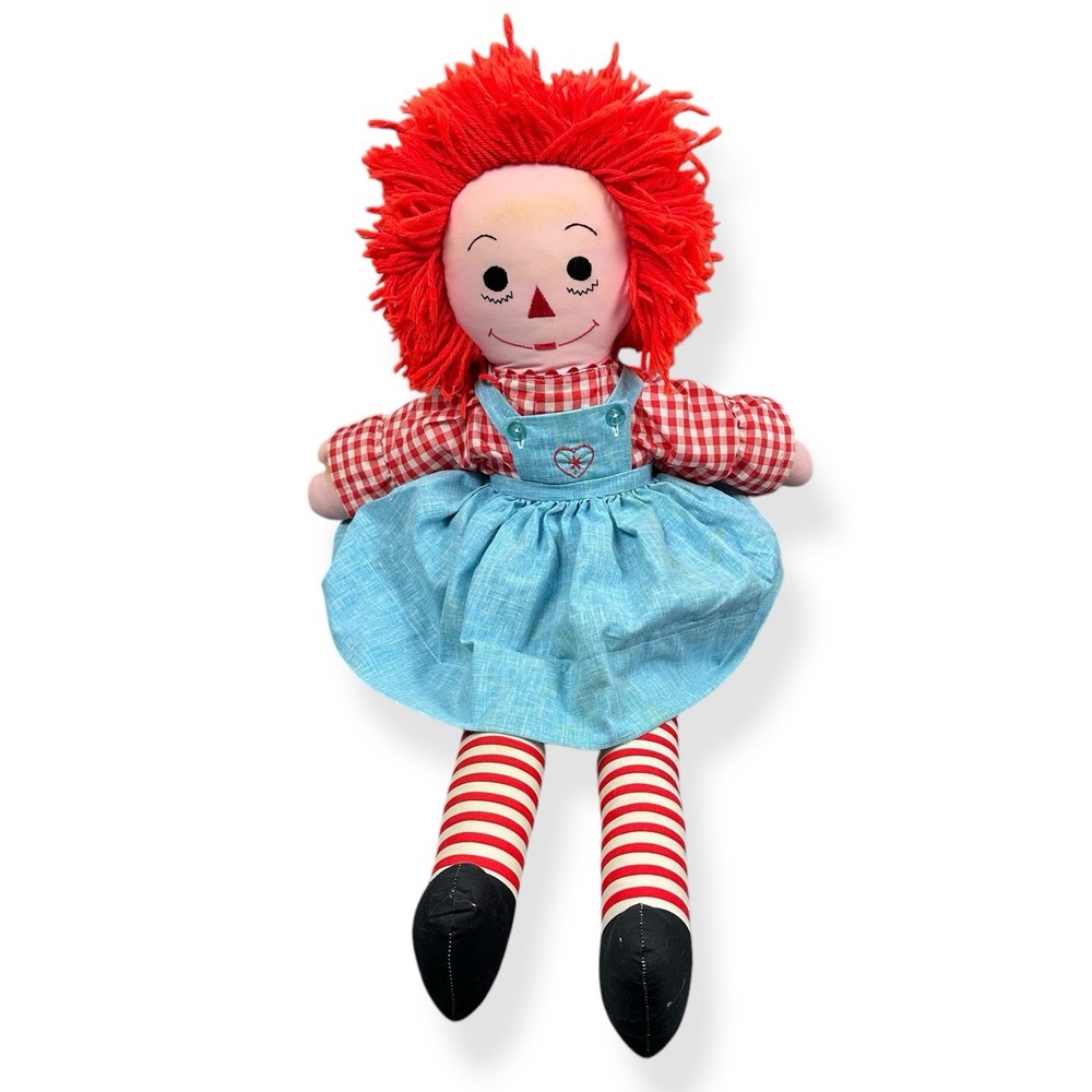 VTG Large Raggedy Ann Doll Handmade‎ Doll And Clothing 25"